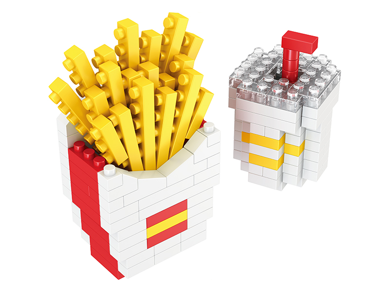 170PCS French Fries And Cola Building Blocks
