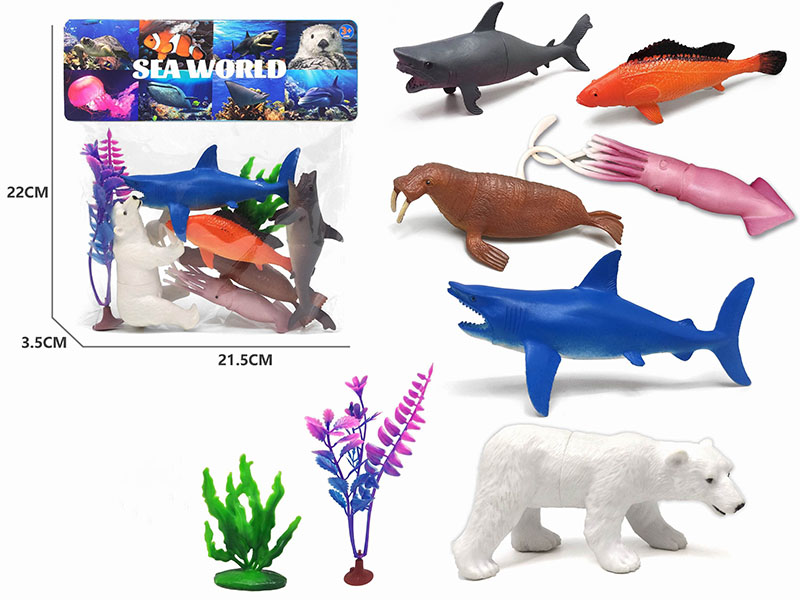6pcs Cartoon Sea Animals