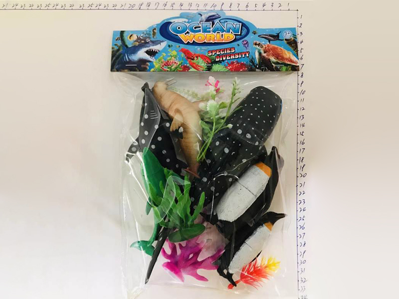6PCS Marine Animals + Marine Plants