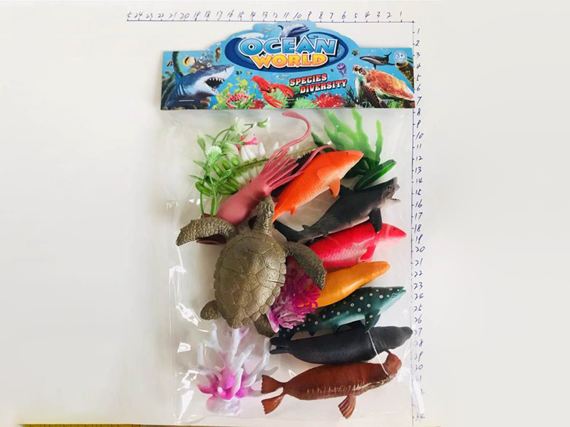 9PCS Marine Animals + Aquatic Plants + Coral + Flat Coral + Kelp