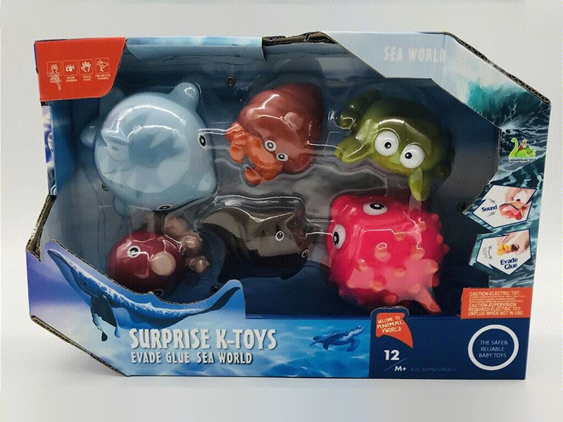 Sea Animals Set(Dolphin/Hermit Crab/Crab/Octopus/Smiley Fish/Bubble Fish)