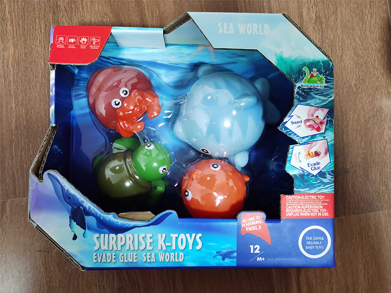 Sea Animals Set(Hermit Crab/Sea Turtle/Dolphin/Bubble Fish)