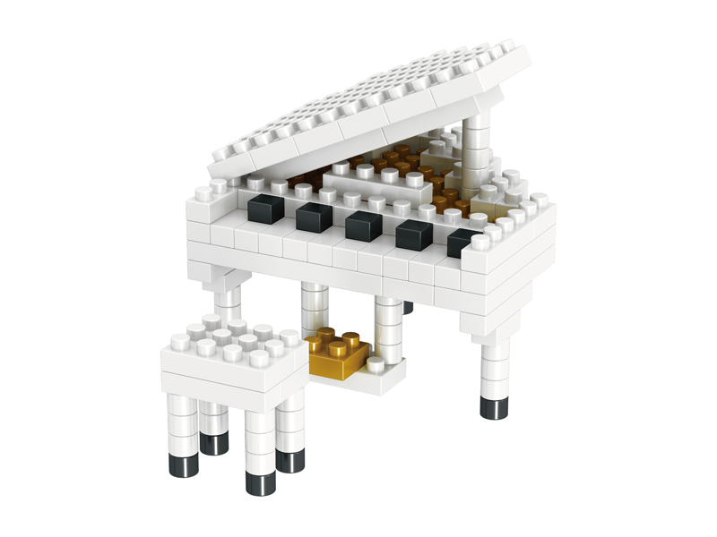 130PCS White Piano Building Block