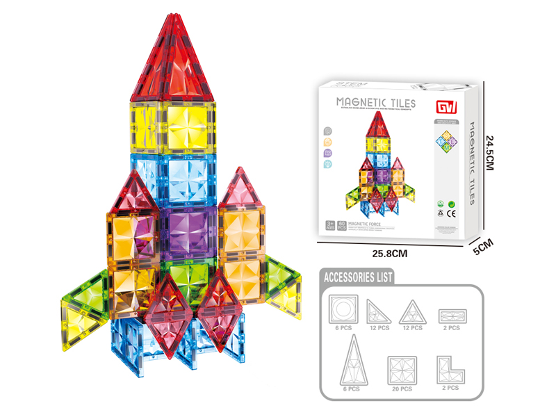 60PCS Color Window Magnetic Block