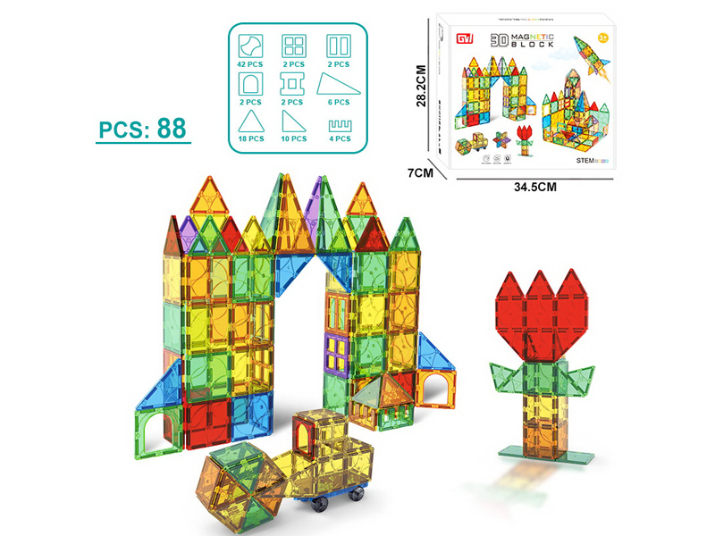 88PCS Color Window Magnetic Block