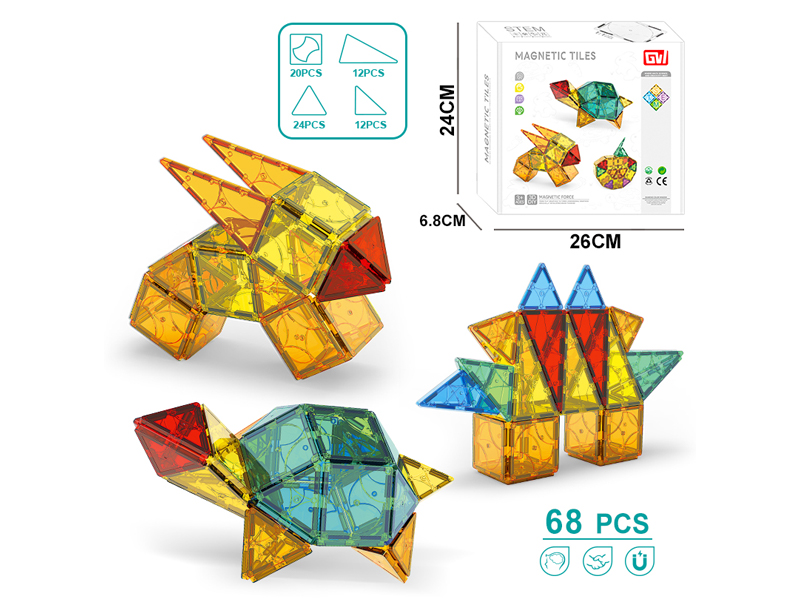 68PCS Color Window Magnetic Block