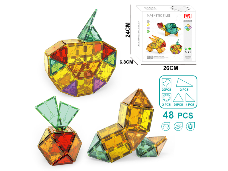 48PCS Color Window Magnetic Block