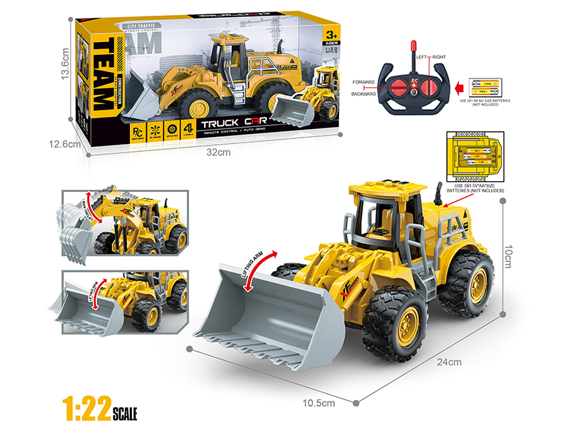 27Mhz 1:22 4-Channel Remote Control Bulldozer(Not Included Batteries)