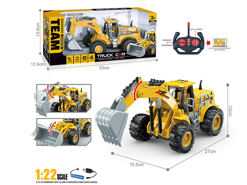 27Mhz 1:22 4-Channel Remote Control Excavator(Included Batteries)