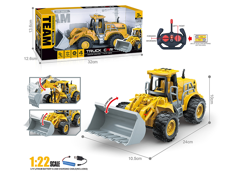 27Mhz 1:22 4-Channel Remote Control Bulldozer(Included Batteries)