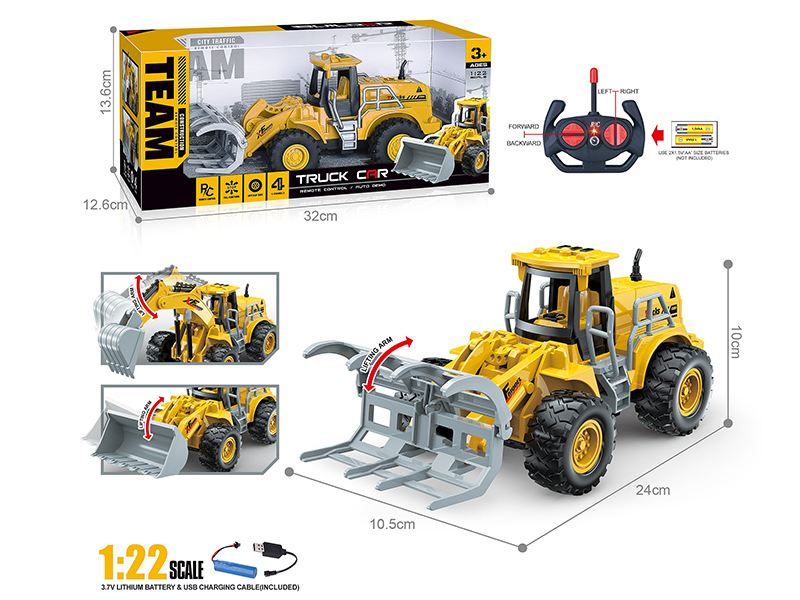27Mhz 1:22 4-Channel Remote Control Grab Truck(Included Batteries)