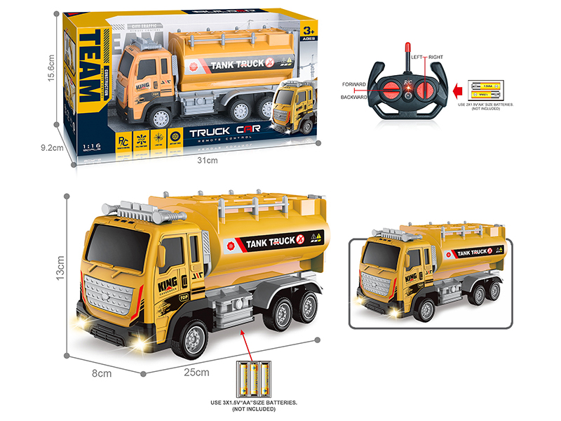 27Mhz 1:16 4-Channel Remote Control Oil Tank Truck With Headlight(Not Included Batteries)