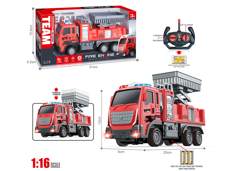 27Mhz 1:16 4-Channel Remote Control Fire Lift Truck With Headlight(Not Included Batteries)