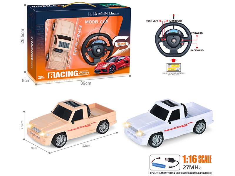 27Mhz 1:16 4-Channel Remote Control Pickup Truck With Headlight(Included Batteries)
