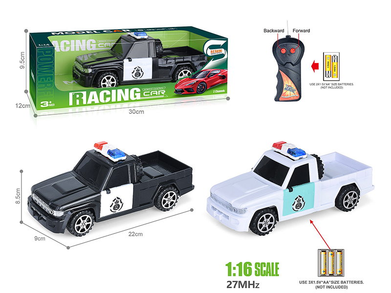 27Mhz 1:16 2-Channel Remote Control Pickup Simulation Police Car(Not Included Batteries)