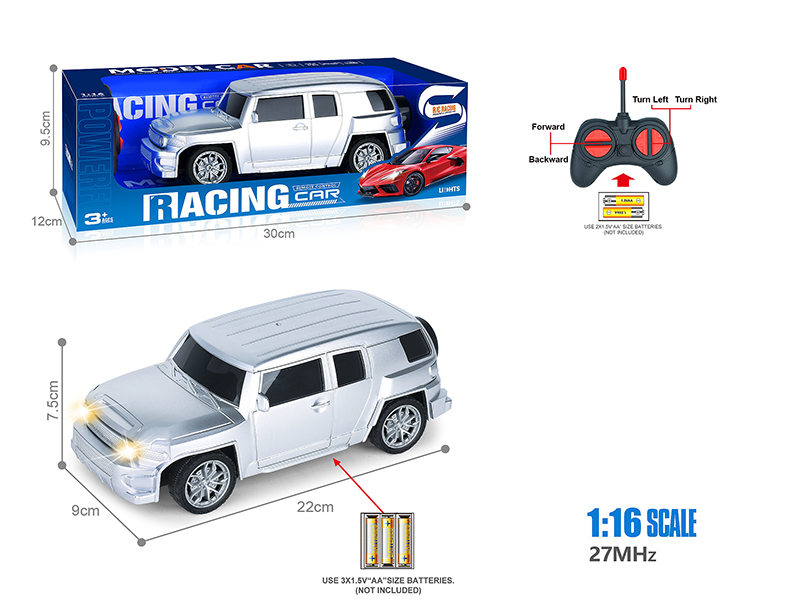 27Mhz 1:16 4-Channel Remote Control Spray-Painted Land Cruiser Simulation Car With Headlight(Not Included Batteries)