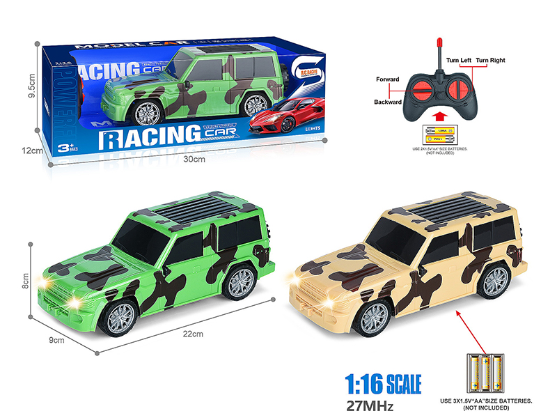 27Mhz 1:16 4-Channel Remote Control Comouflage Wrangler Simulation Car With Headlight(Not Included Batteries)