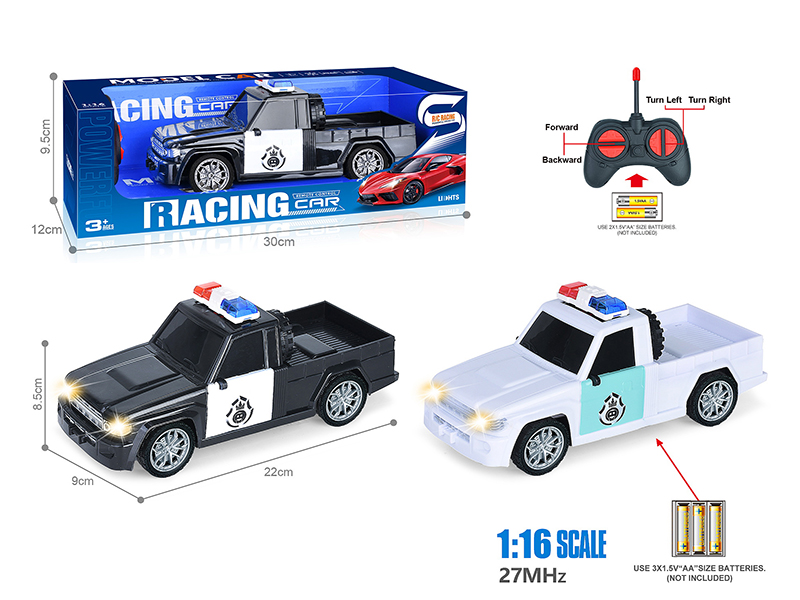 27Mhz 1:16 4-Channel Remote Control Pickup Police Car With Headlight(Not Included Batteries)
