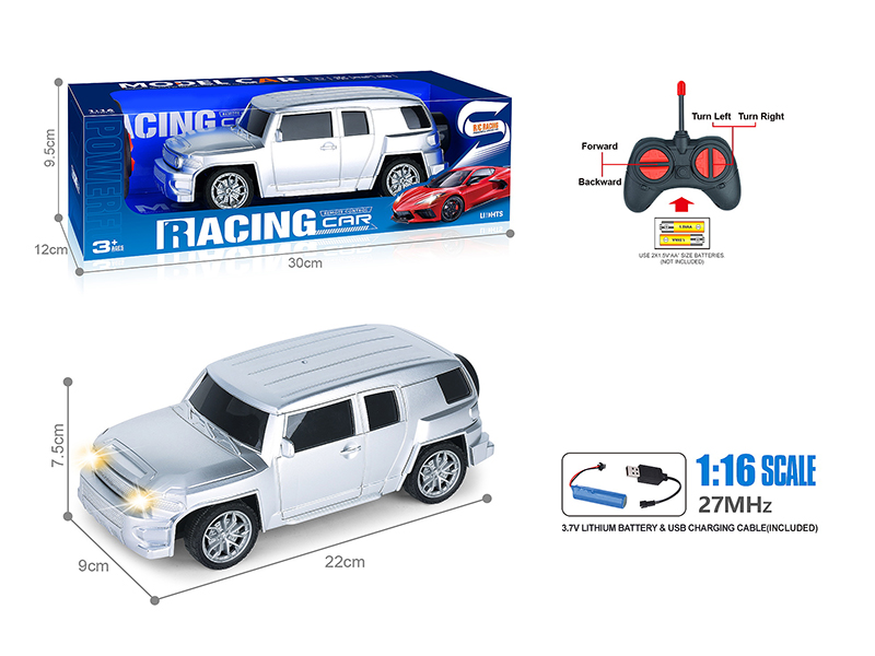 27Mhz 1:16 4-Channel Remote Control Spray-Painted Land Cruiser Simulation Car With Headlight(Included Batteries)