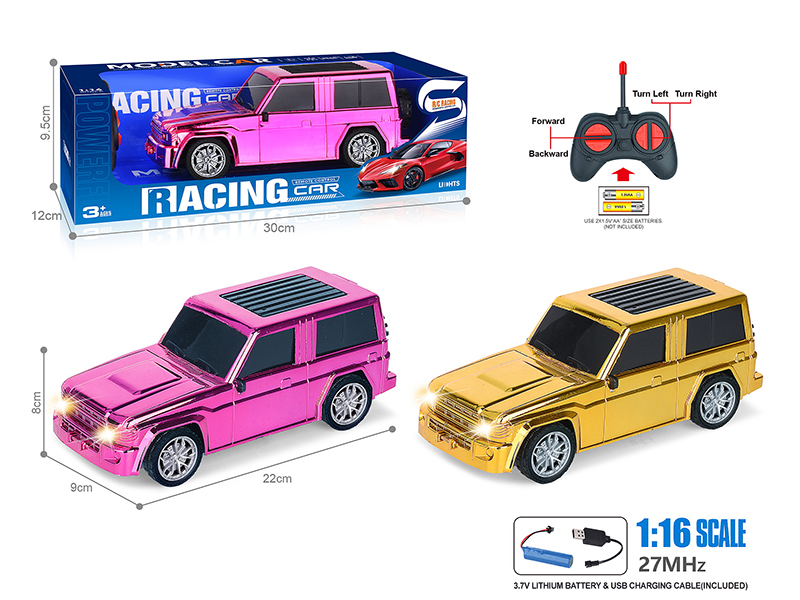 27Mhz 1:16 4-Channel Remote Control Electroplating Wrangler Simulation Car With Headlight(Included Batteries)