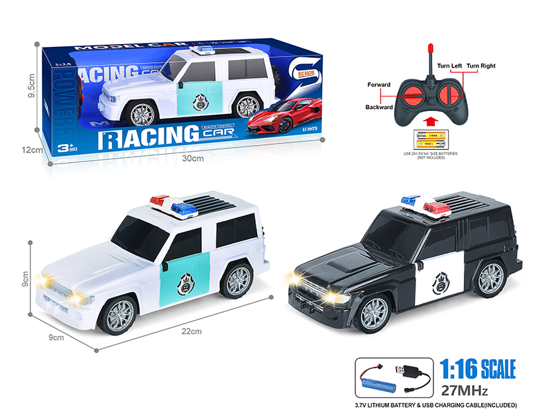 27Mhz 1:16 4-Channel Remote Control Wrangler Simulation Police Car With Headlight(Included Batteries)