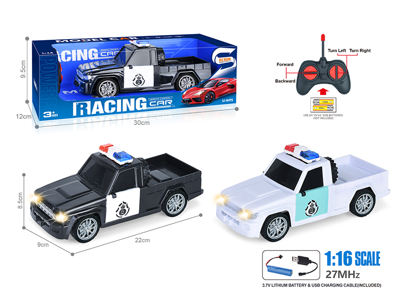 27Mhz 1:16 4-Channel Remote Control Pickup Police Car With Headlight(Included Batteries)
