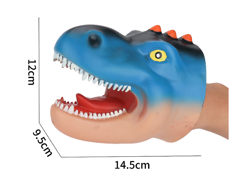 Cartoon Tyrannosaurus Rex Hand Puppet - Blue
