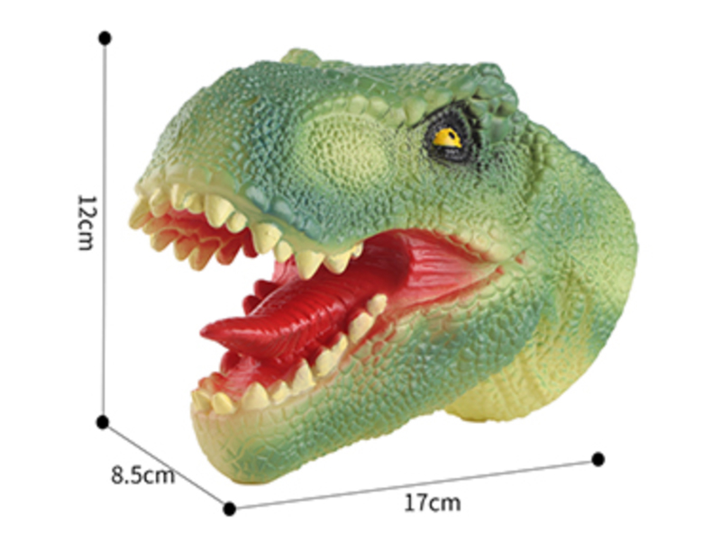 Simulated Tyrannosaurus Rex Hand Puppet - Green