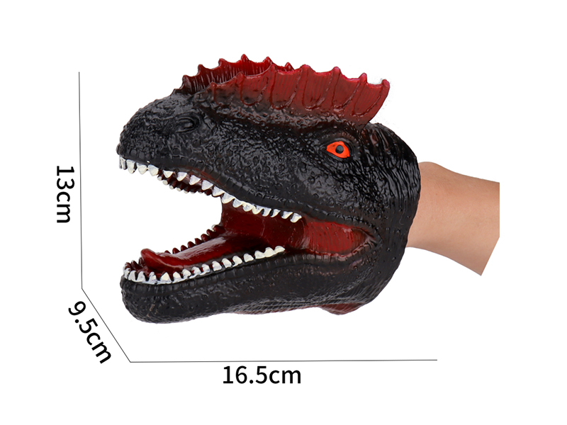 Simulated Dilophosaurus Hand Puppet - Black