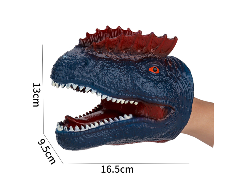 Simulated Dilophosaurus Hand Puppet - Blue