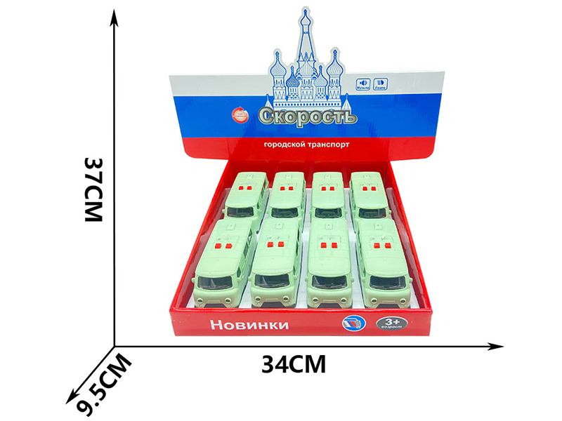 Friction Russian Simulation Car With Sound And Lights 8pcs