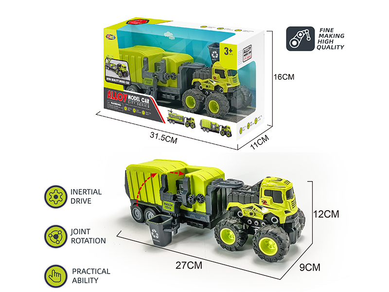 Friction Alloy City Series Garbage Truck
