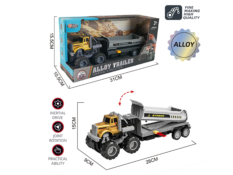 Alloy American Style Trailer Engineering Dump Truck(Friction)