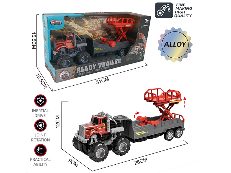 Alloy American Style Trailer Fire Brigade Series Lift Rescue Vehicle(Friction)