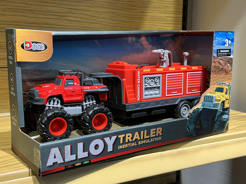 Alloy Trailer Fire Brigade Series Water Tank Truck(Friction)
