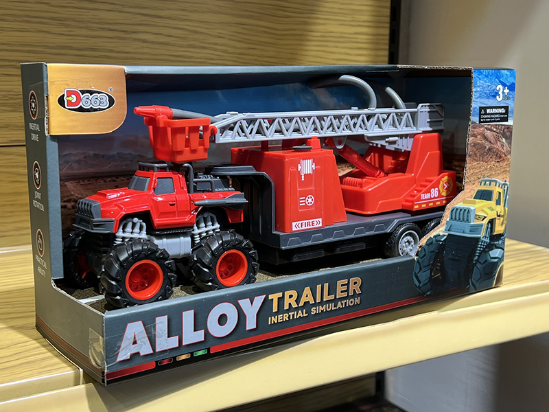 Alloy Trailer Fire Brigade Series Aerial Ladder Truck(Friction)