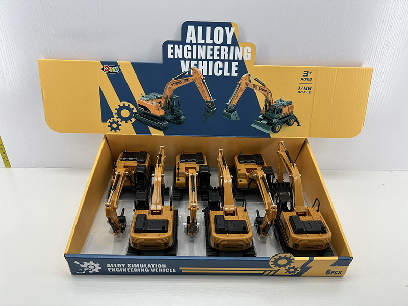 1:48 Slide Alloy Tracked Engineering Trucks 6pcs