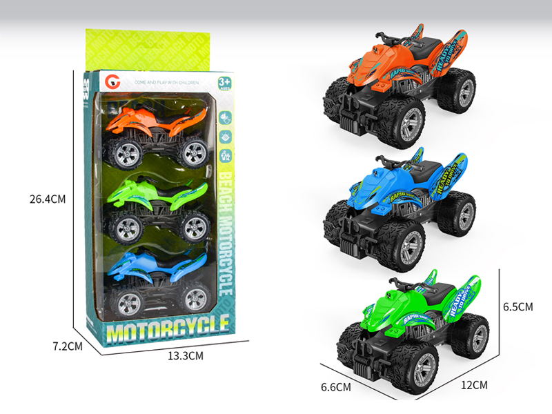 Friction Racing Beach Motorcycle 3PCS