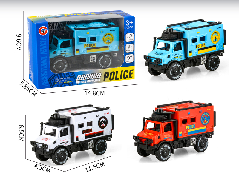 Friction Single Row Unimog Police Car