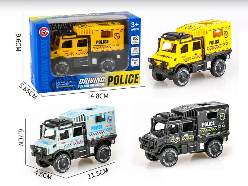 Friction Double Row Unimog Police Car