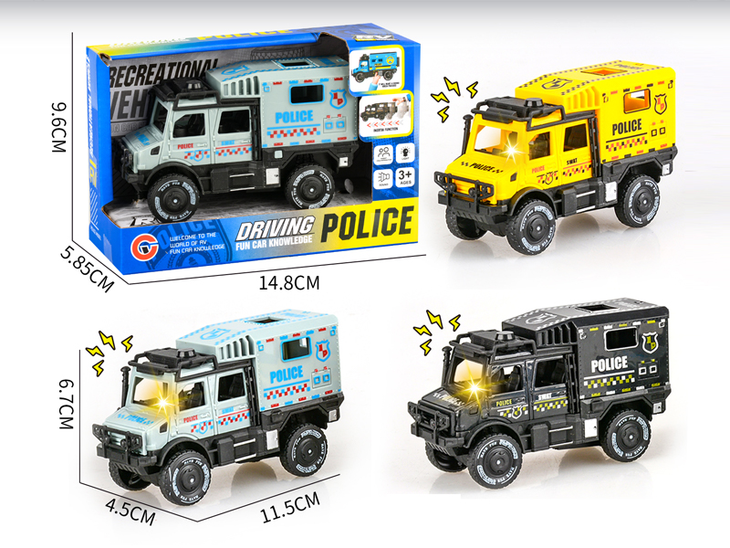 Friction Double Row Unimog Police Car With Light And Sound