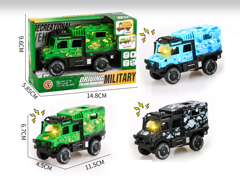 Friction Double Row Unimog Military Vehicle With Light And Sound