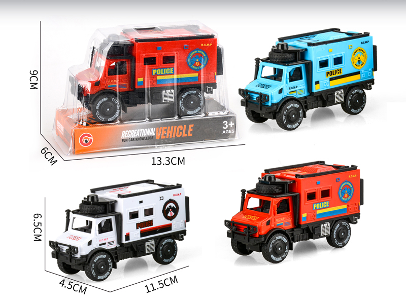 Friction Single Row Unimog Police Car