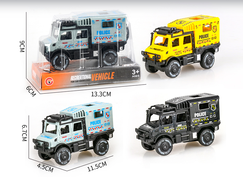 Friction Double Row Unimog Police Car