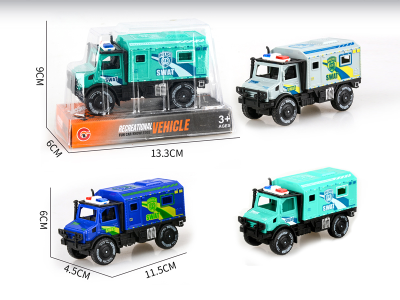 Friction Single Row Unimog Police Car
