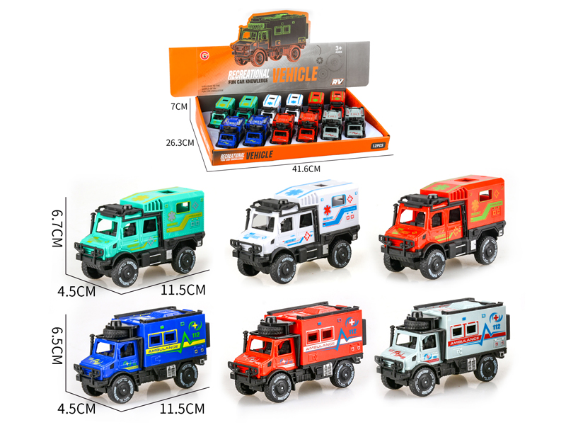 Friction Unimog Ambulance 12PCS