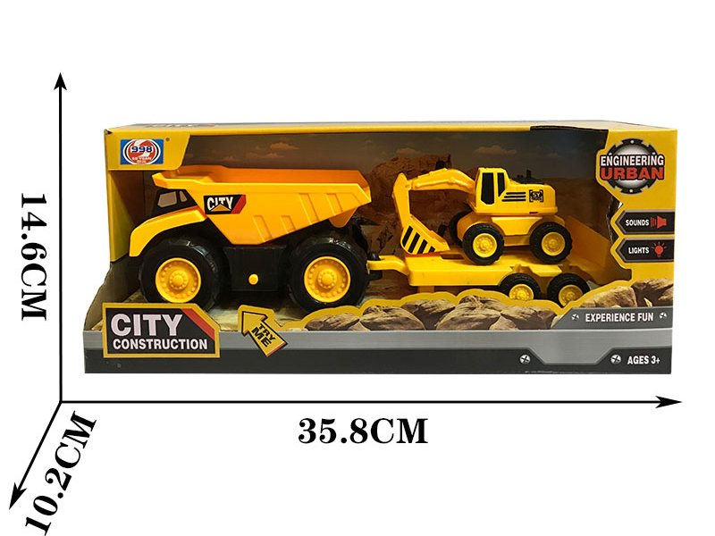 Friction Engineering Truck With Lights And Music + Slide Small Engineering Truck