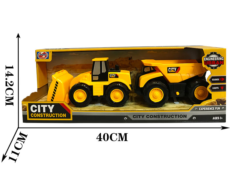 Friction Engineering Truck With Lights And Music(Shovel Car + Dump Truck)