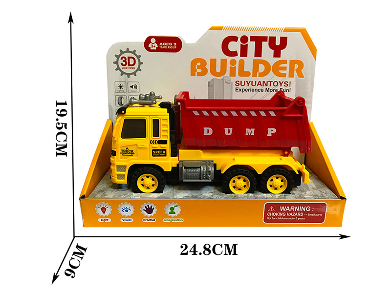 Friction Engineering Truck With 3D Lights And Music(Dump Truck)