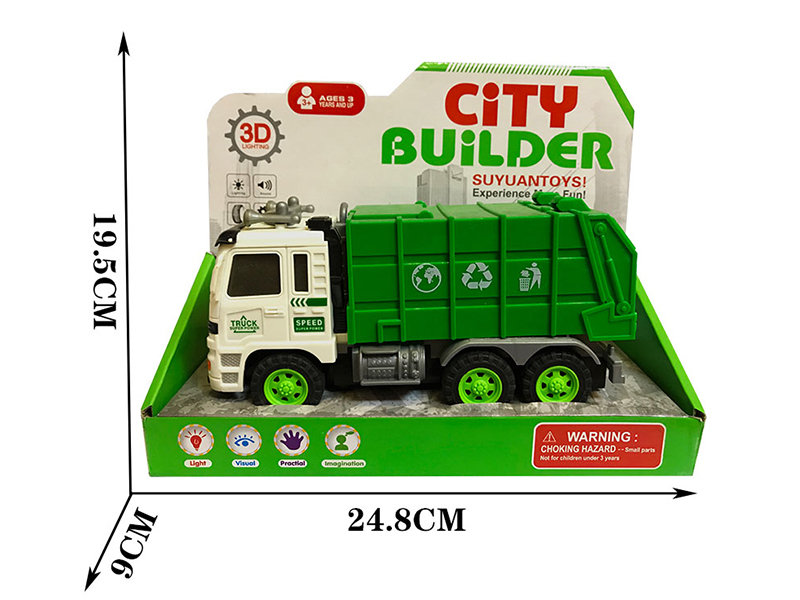 Friction Rubbish Car With 3D Lights And Music